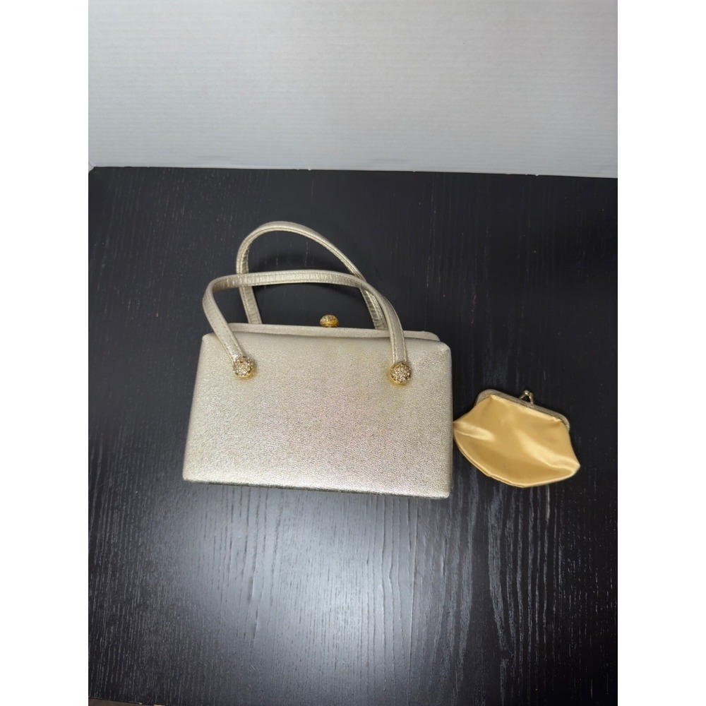 1950s Vintage Gold Evening Bag Glam Party‎ Core Top Handle Handbag